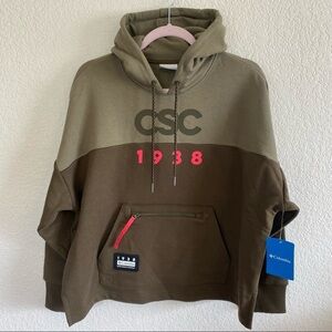 Columbia heavyweight Hoodie Hunter Green Pink